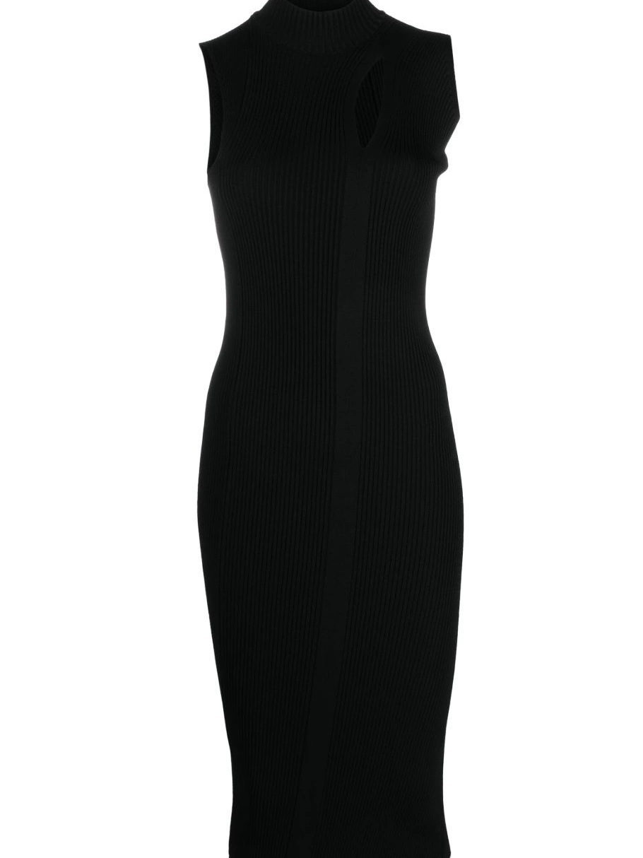 Cheap Versace roll-neck midi Slashed dress Women 0718